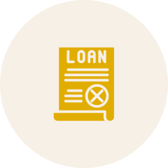 Yellow loan paper icon on dark background