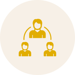 Network hierarchy icon in yellow