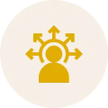 Icon of person with directional arrows